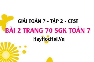 Giải bài 2 trang 70 Toán 7 tập 2 SGK Chân trời sáng tạo